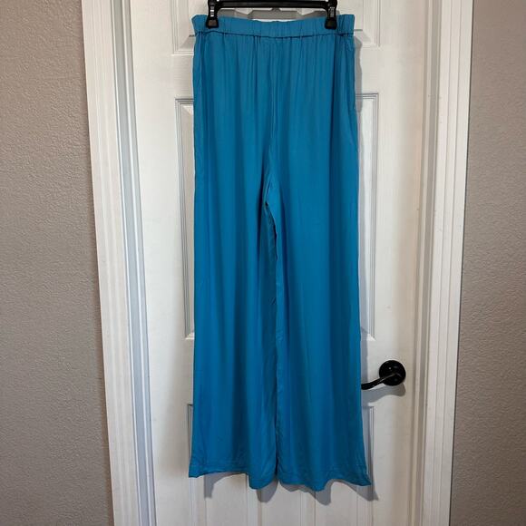 Victoriouslogan The Drop  Women's Wide Leg Pull On Pant Blue Large - Picture 13 of 16